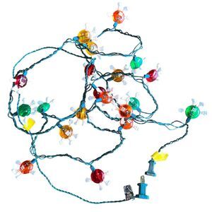 Vintage M&M's Happy 20 Christmas Light Set MM Tree Lights String Candy WORKING